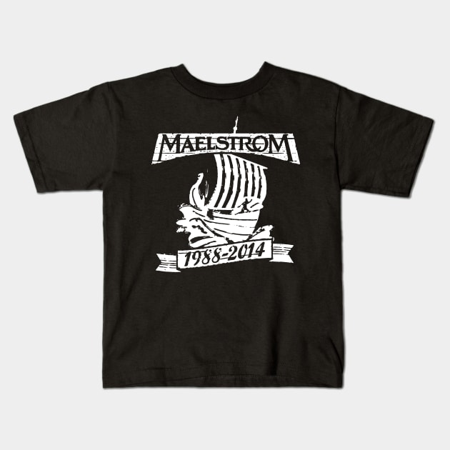 Maelstrom - white Kids T-Shirt by Keniko